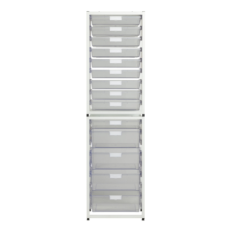 STORSYSTEM High Capacity Sgl Column Wall Unit, Wide Line, 18 Module, Crystal Clear CE2319WH-10S4DCL